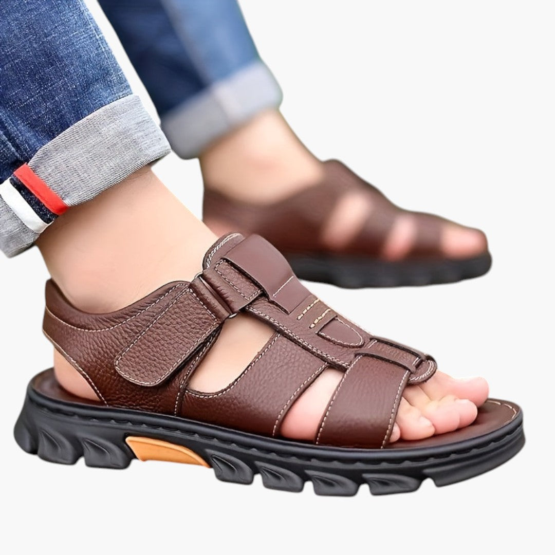Herren Sandalen mit Gummisohlen und offenem Zehenbereich