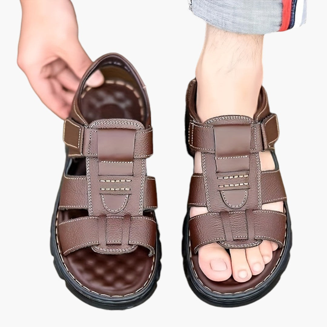 Herren Sandalen mit Gummisohlen und offenem Zehenbereich