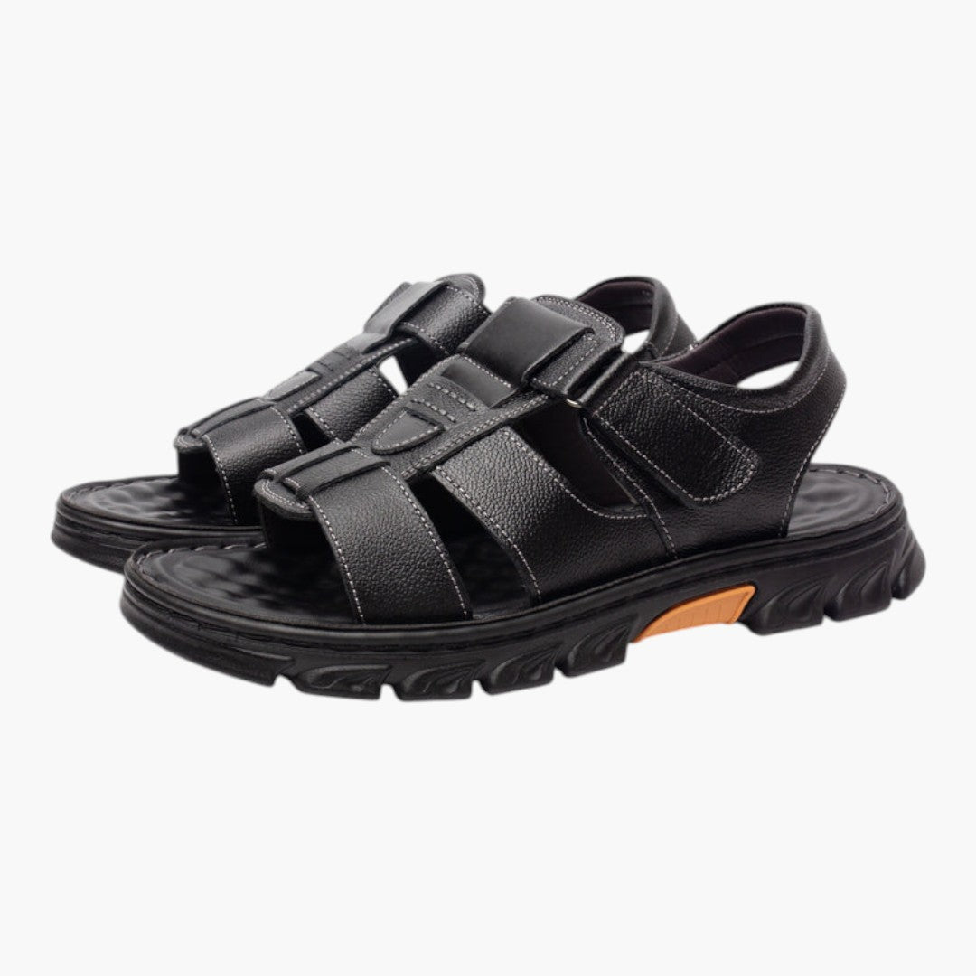 Sandales Homme avec Bout Ouvert et Fermeture Ajustable