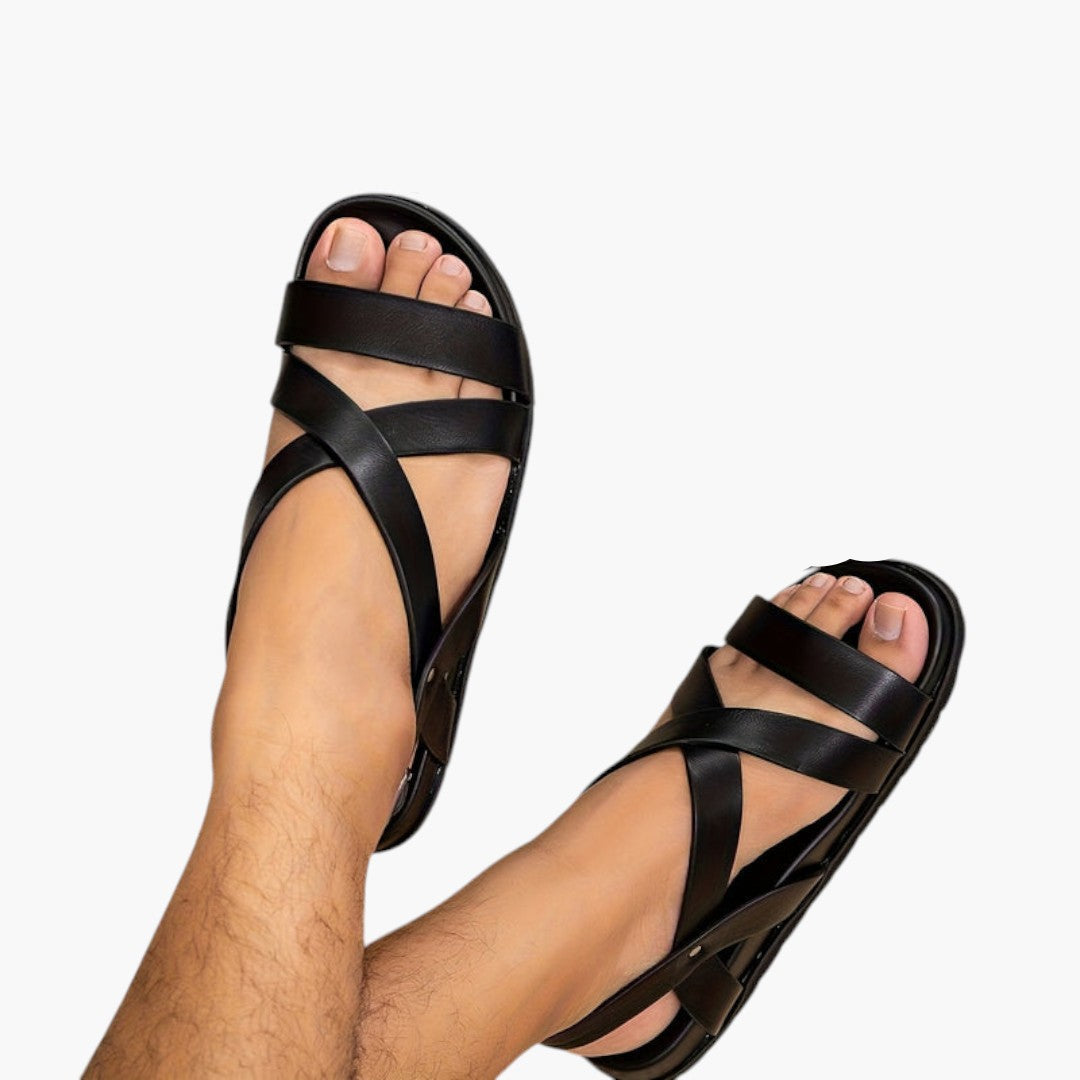 Men's Sandals with Back Strap and Thick Sole