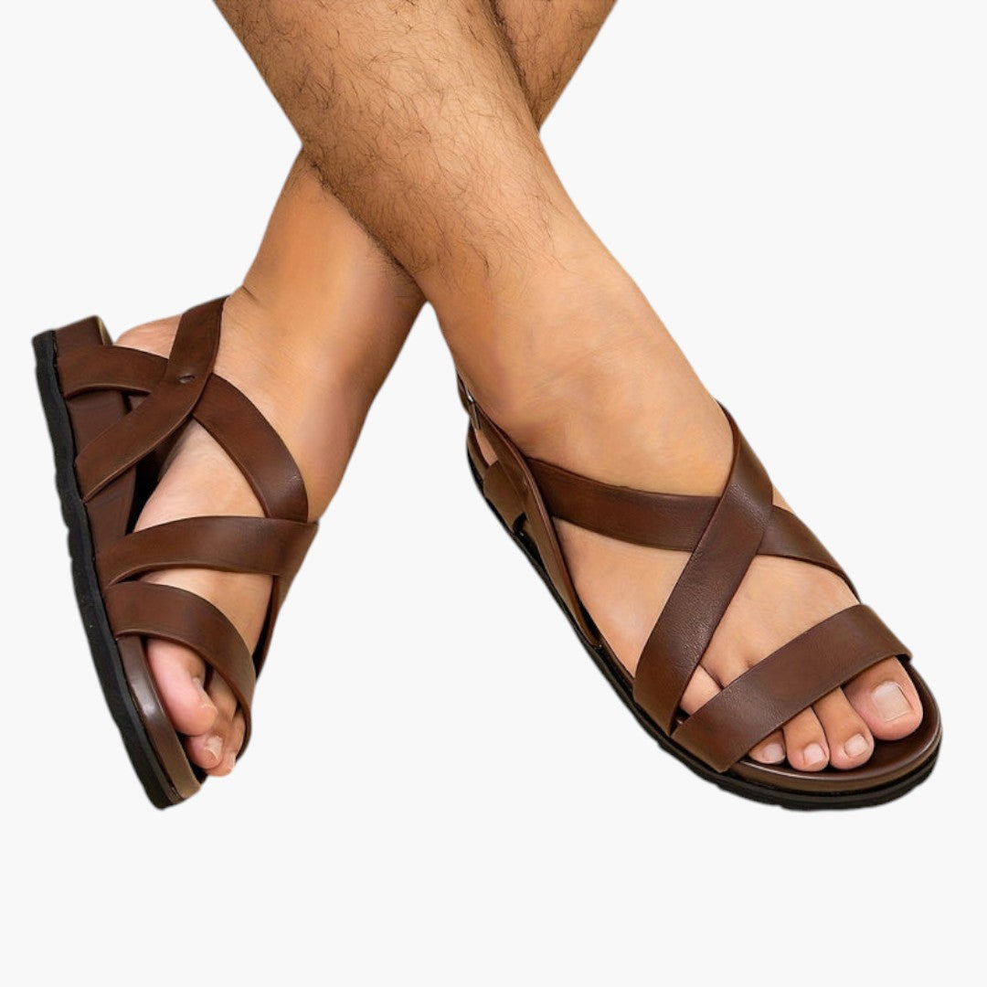 Men's Sandals with Back Strap and Thick Sole