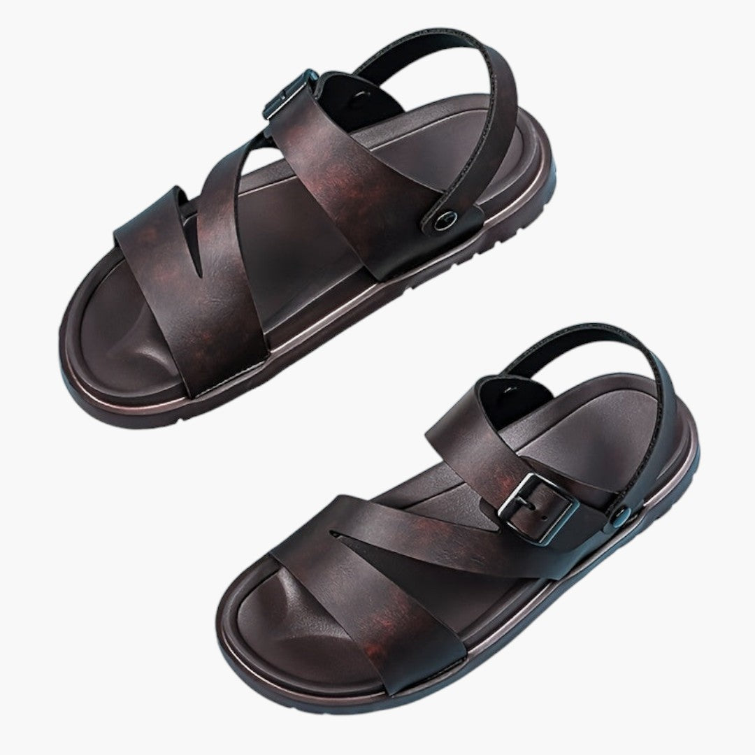 Sandales Homme avec Brides Croisées et Semelle Épaisse
