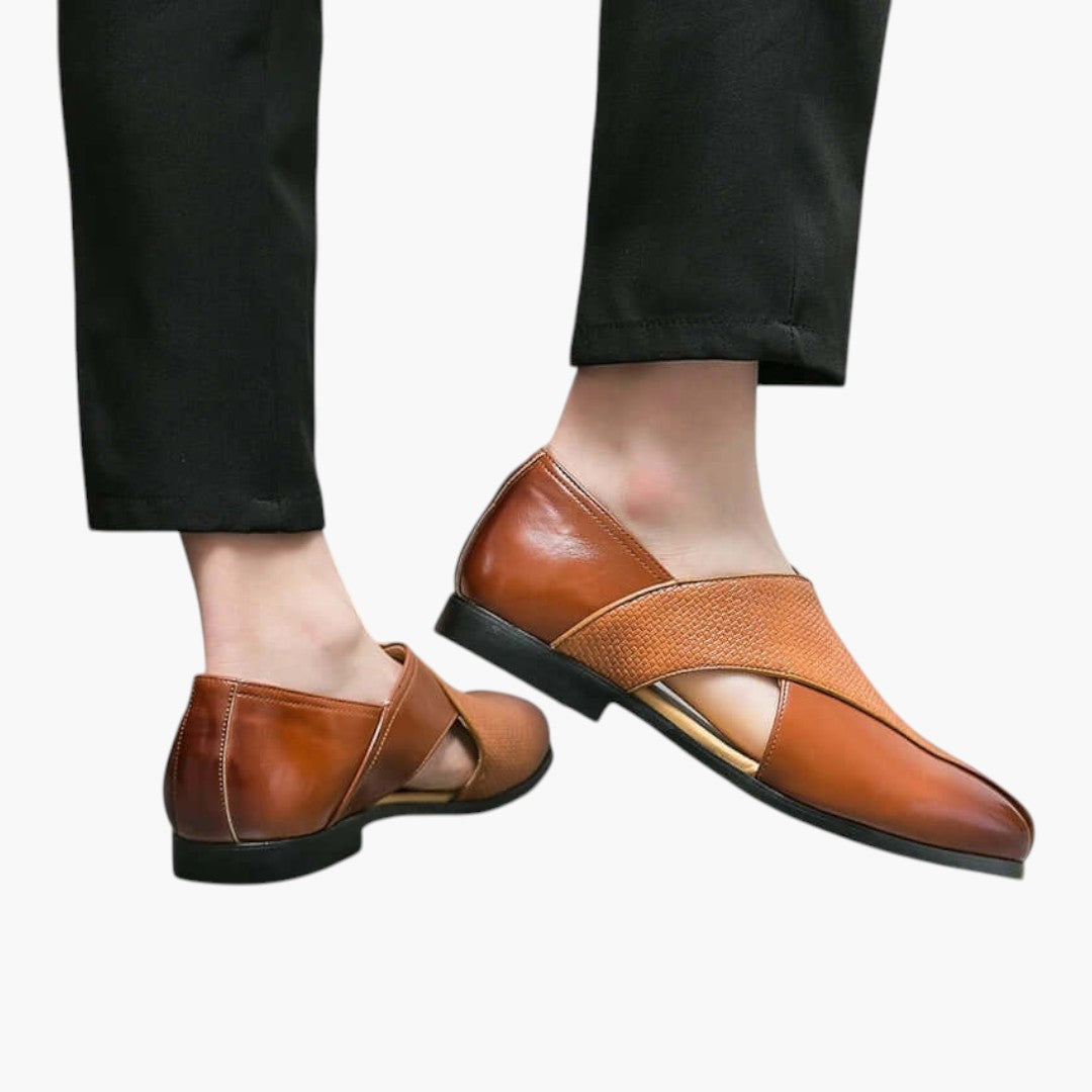 Sandales Homme avec Cuir et Semelle Antidérapante