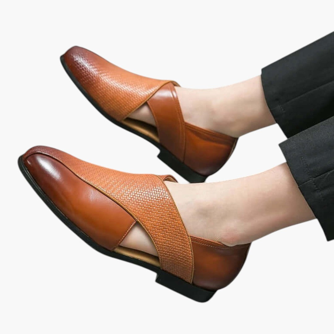 Sandales Homme avec Cuir et Semelle Antidérapante