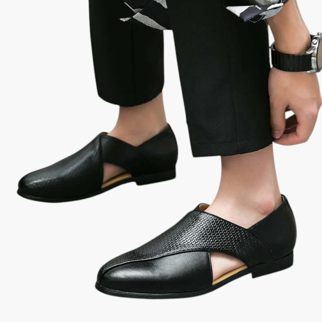 Sandales Homme avec Cuir et Semelle Antidérapante