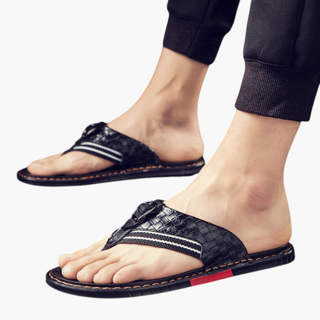 Sandales Homme en Cuir avec Semelle Ergonomique
