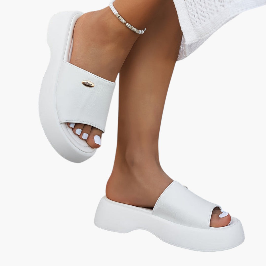 Sandales Plateforme Femme avec Bout Ouvert et Semelle PU