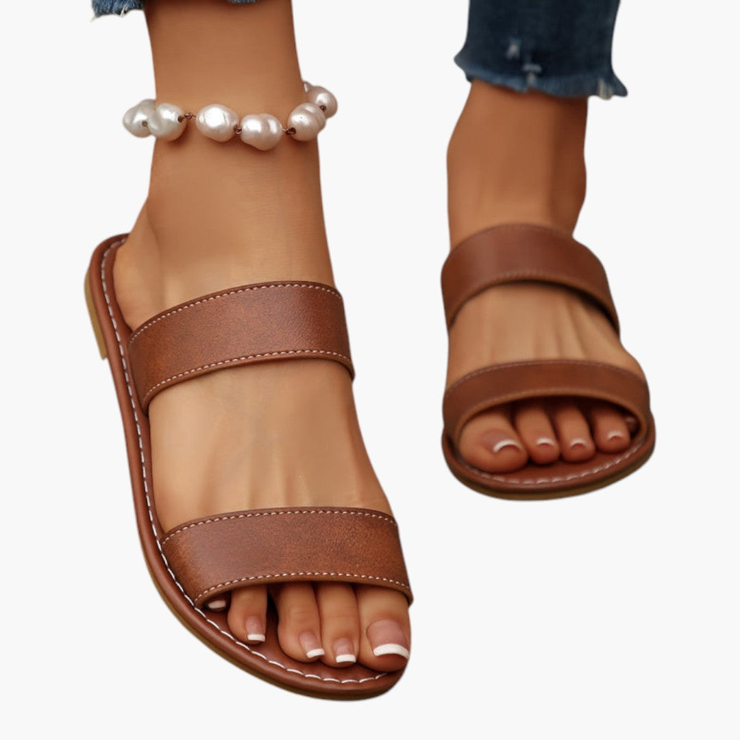 Sandales Plates Femme avec Bout Ouvert et Semelle EVA