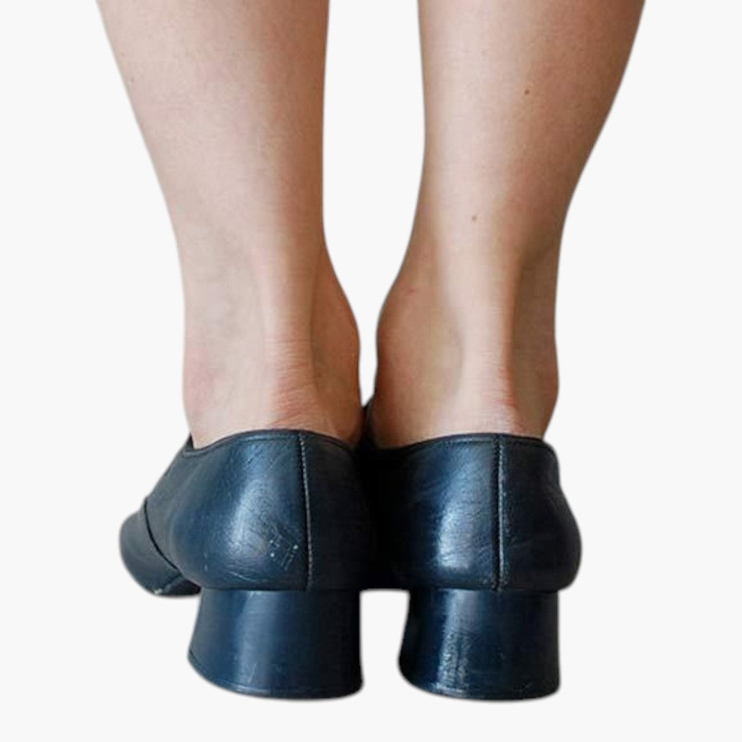 Sandales en cuir femmes a talon bas et semelle antidérapante