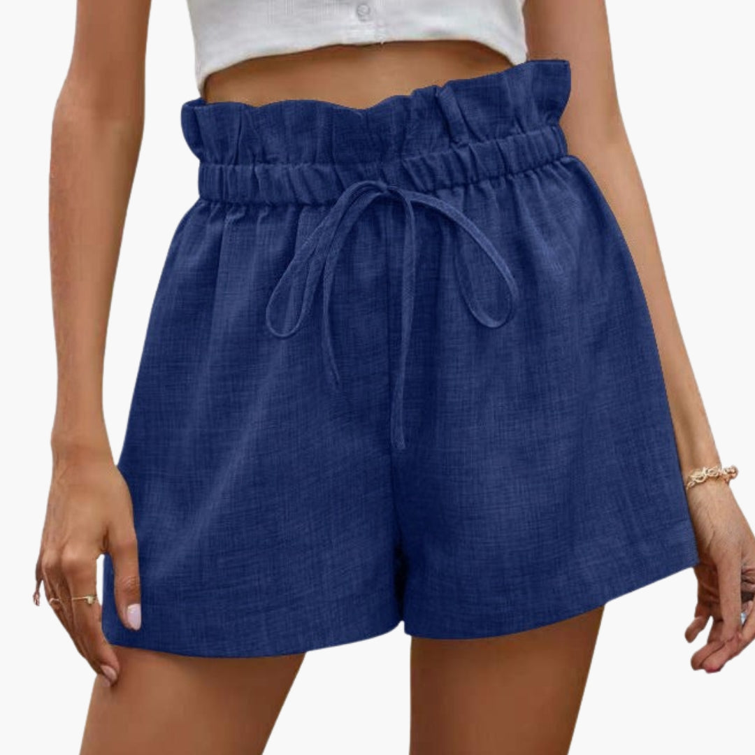 Pantaloncini cargo corti da donna con vita elastica