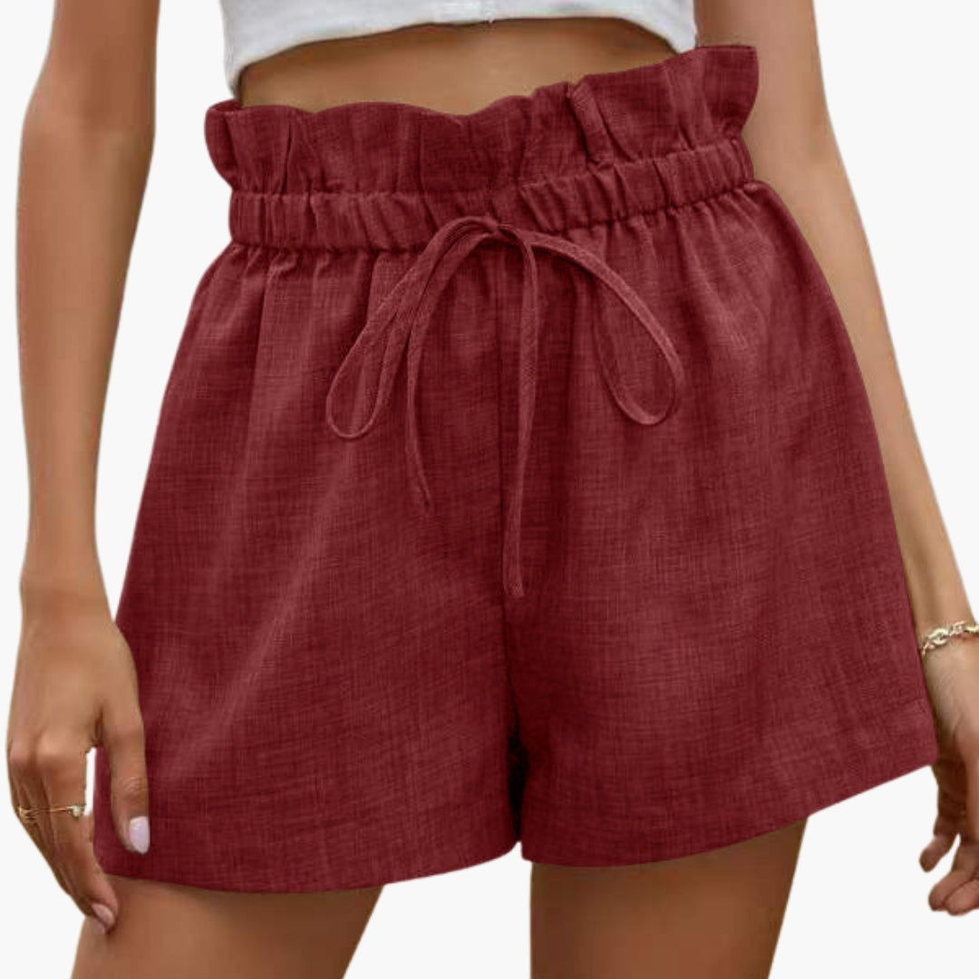 Pantaloncini cargo corti da donna con vita elastica