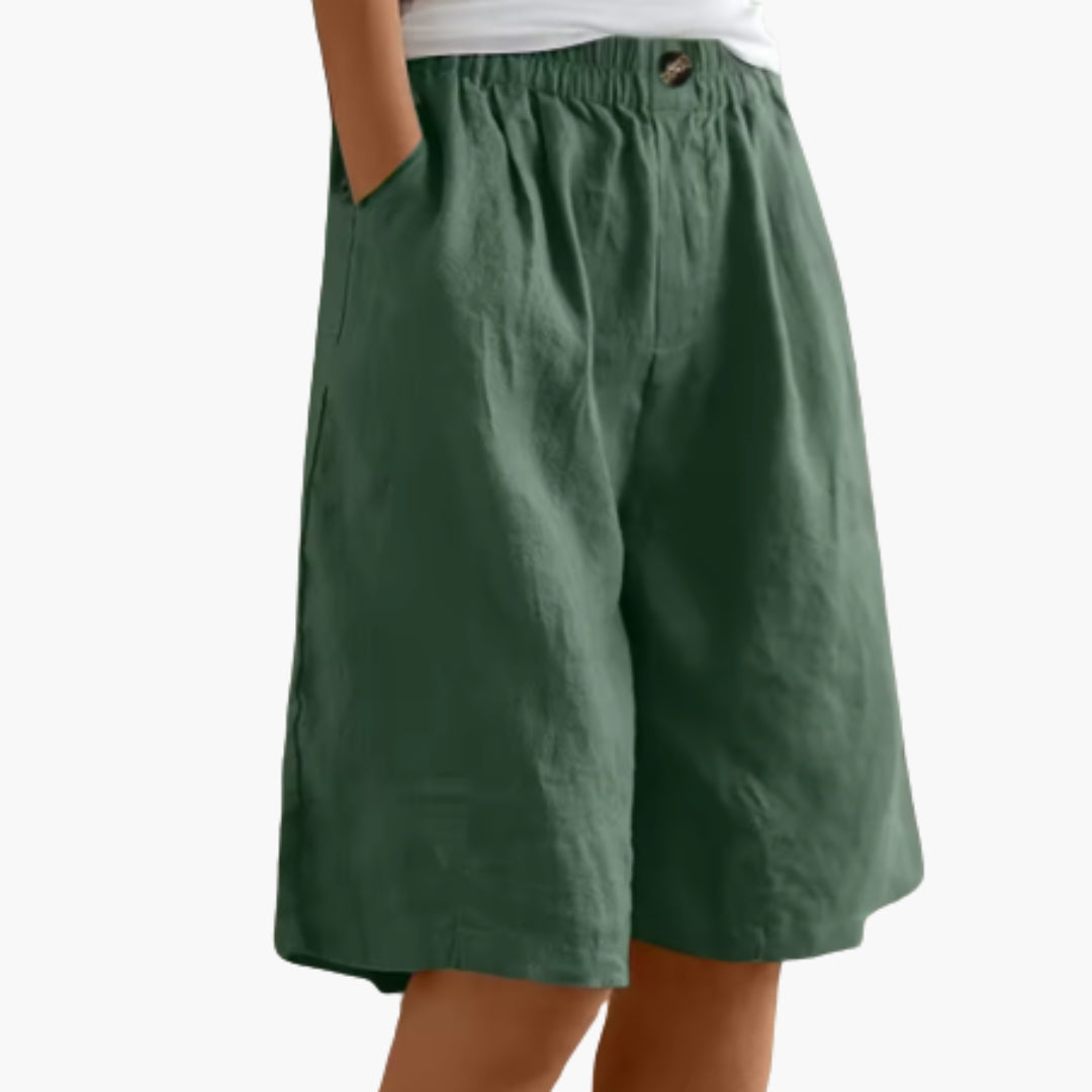 Short donna con tasche laterali e vita elastica