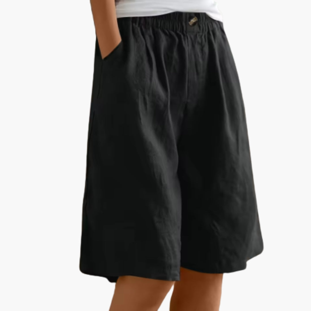 Short donna con tasche laterali e vita elastica