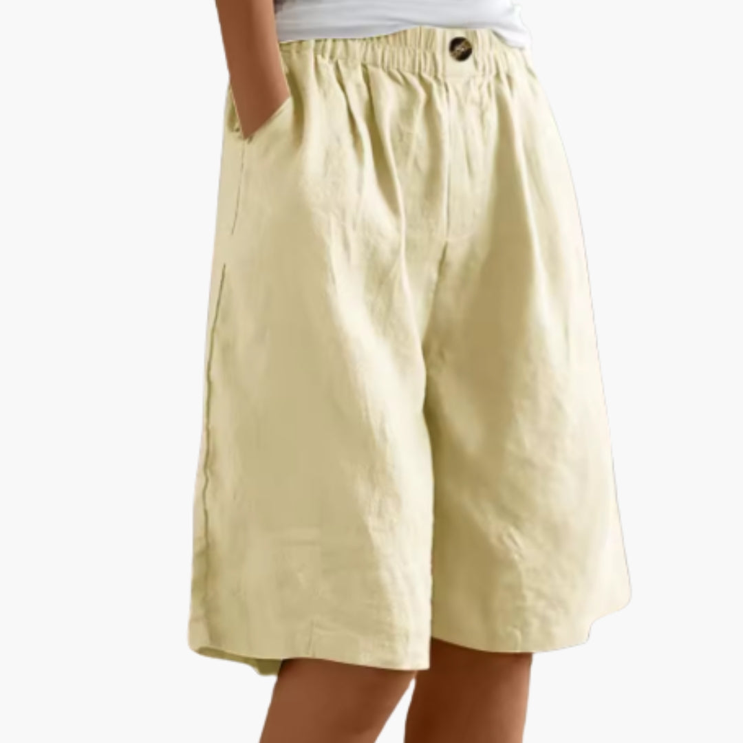 Short donna con tasche laterali e vita elastica