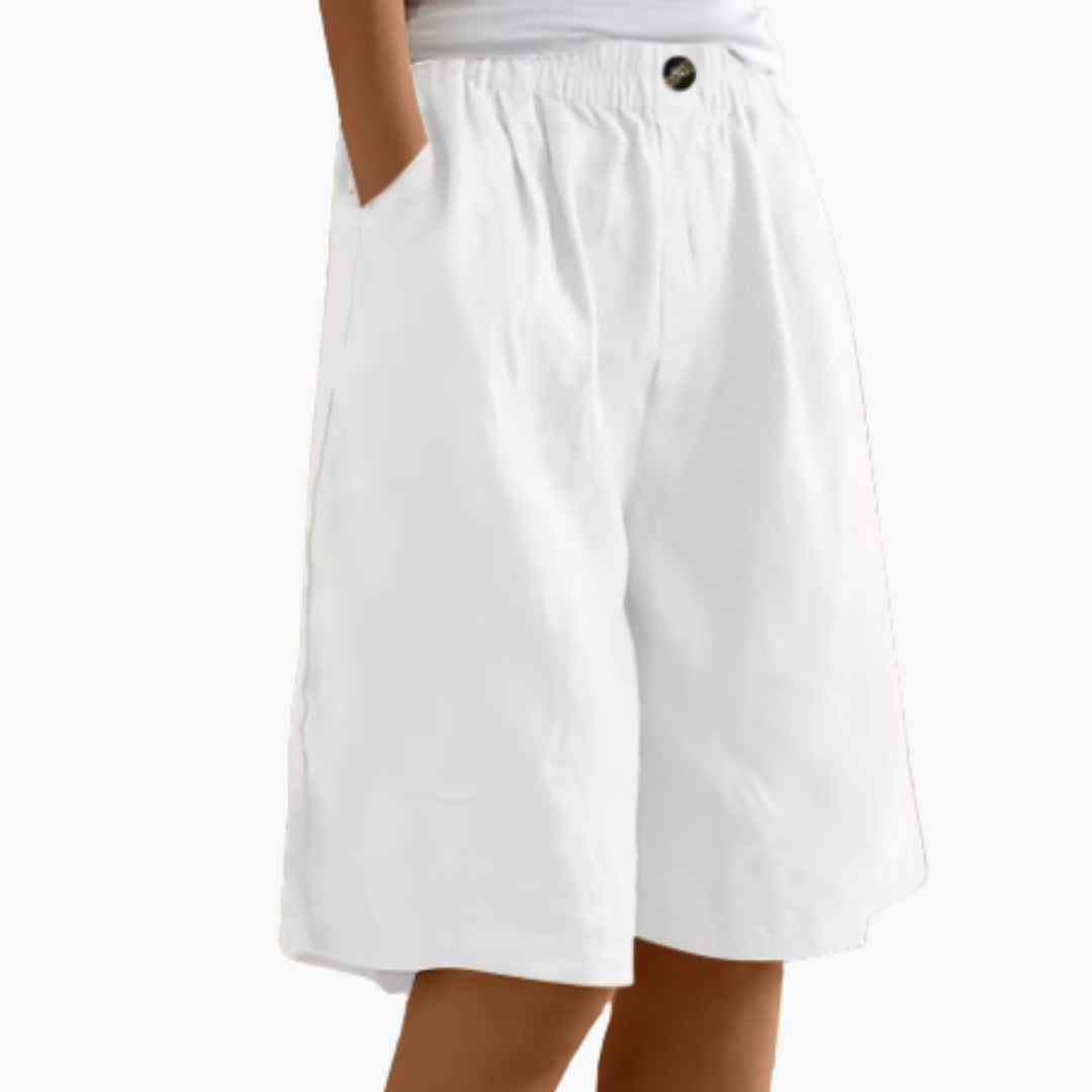Short donna con tasche laterali e vita elastica