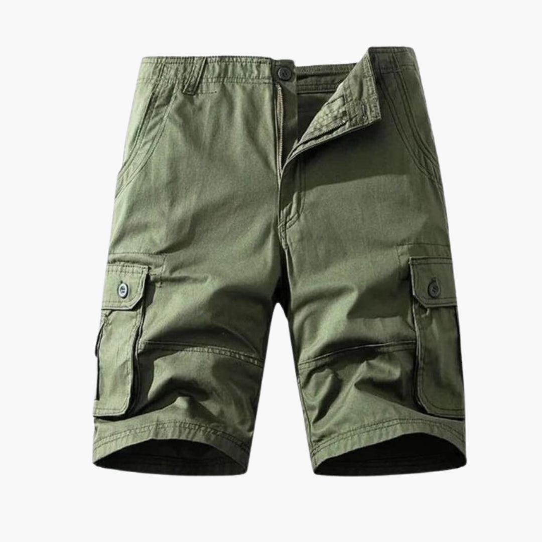 Pantalón corto cargo para hombre con cierre de botón
