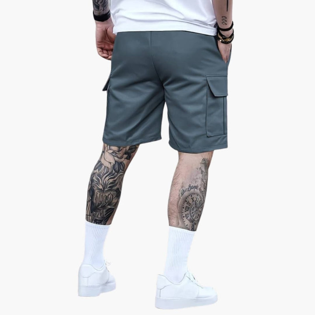 Short cargo homme a taille à cordon
