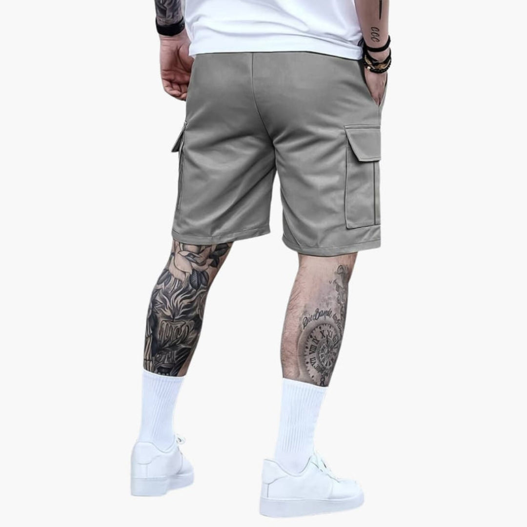 Short cargo homme a taille à cordon