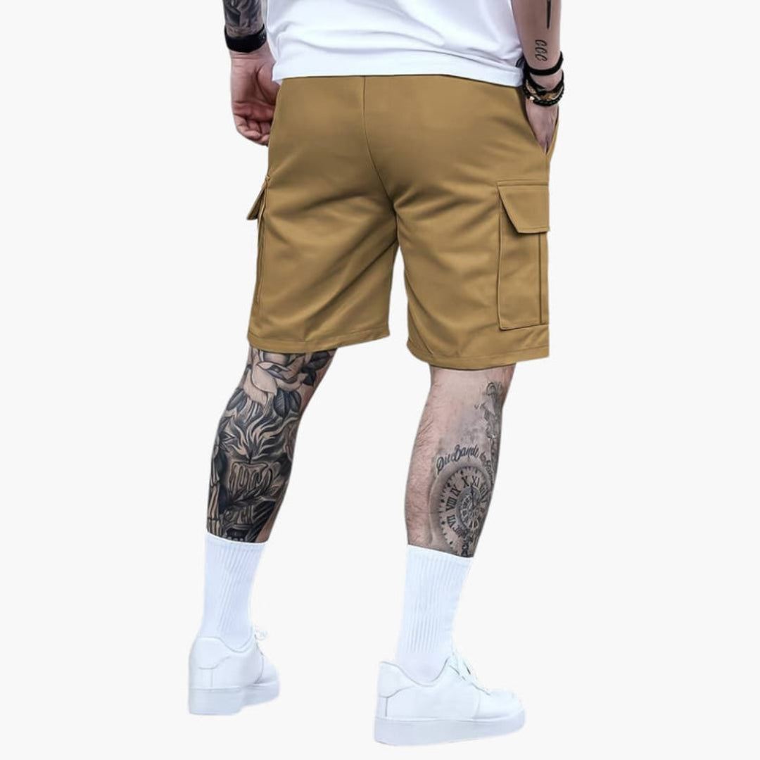 Short cargo homme a taille à cordon