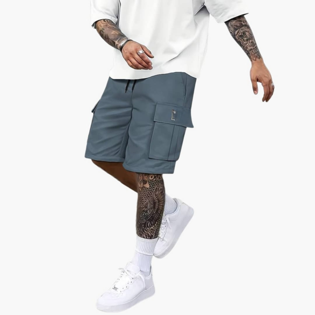 Short cargo homme a taille à cordon