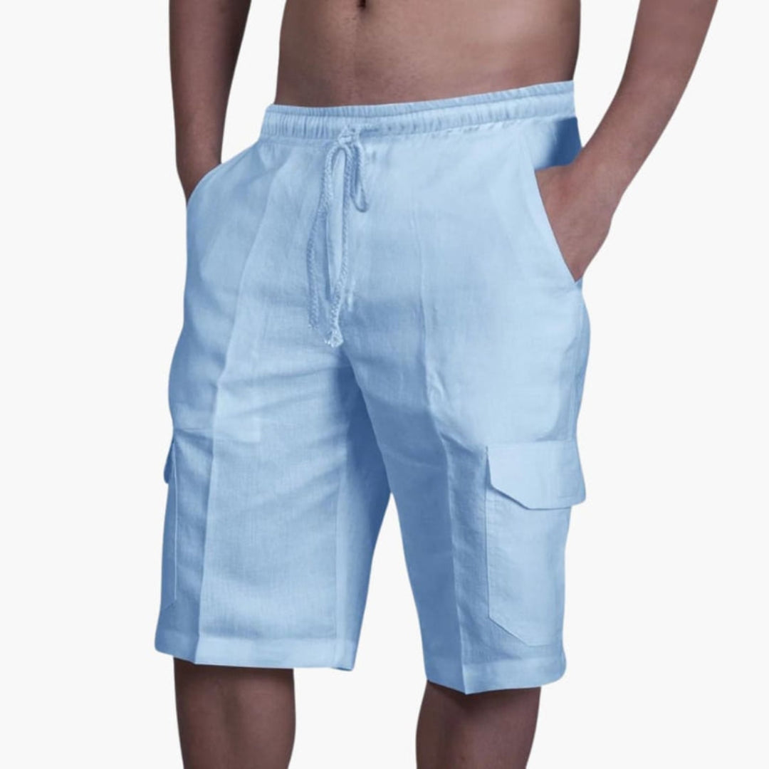 Short cargo homme avec taille à cordon et poches cargo