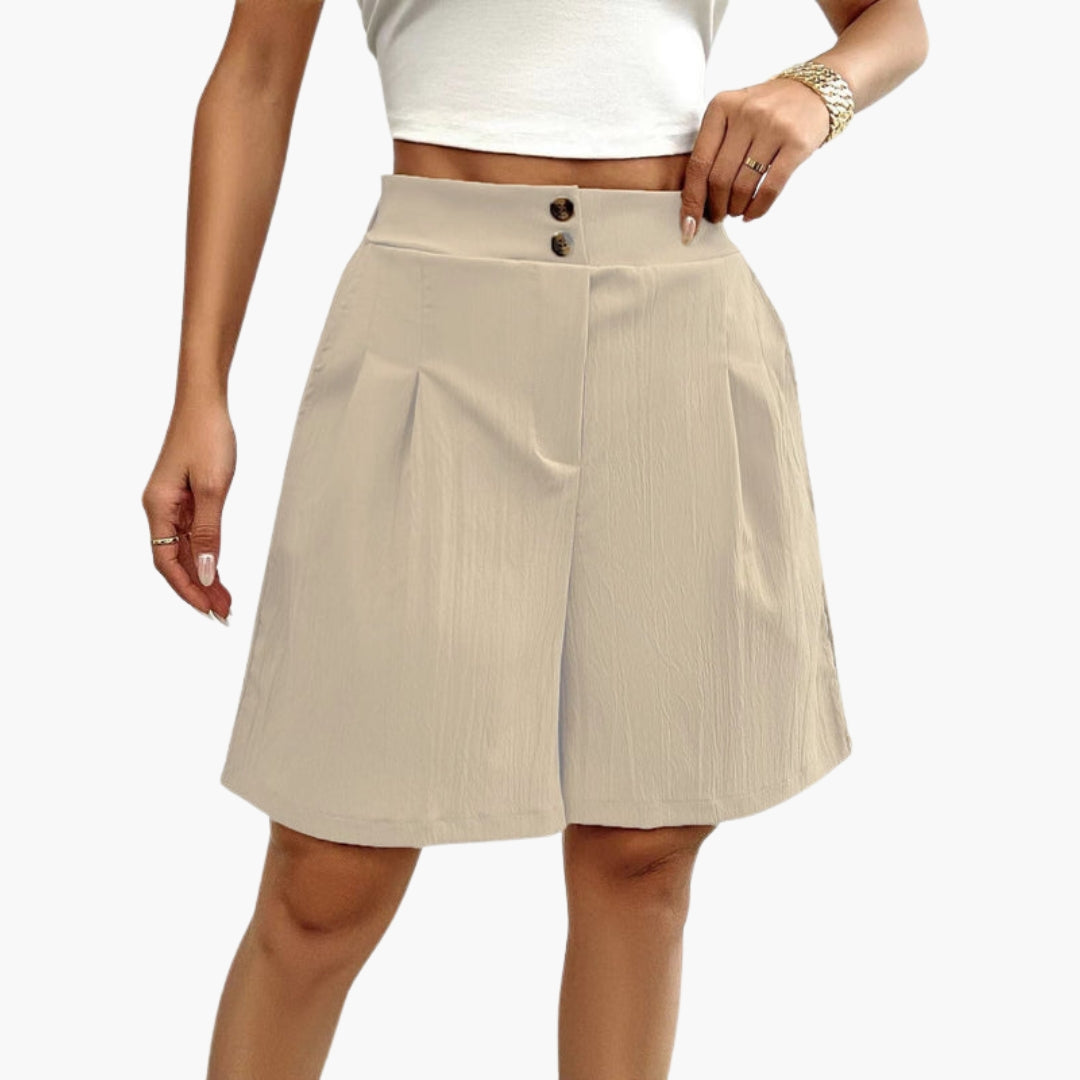 Pantaloncini estivi da donna con patta a bottoni