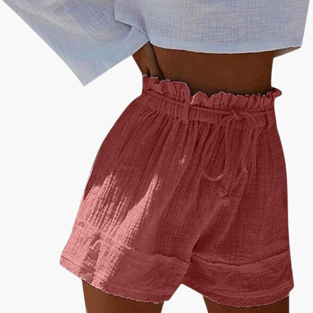 Kort sommerkjole til kvinder med elastisk talje