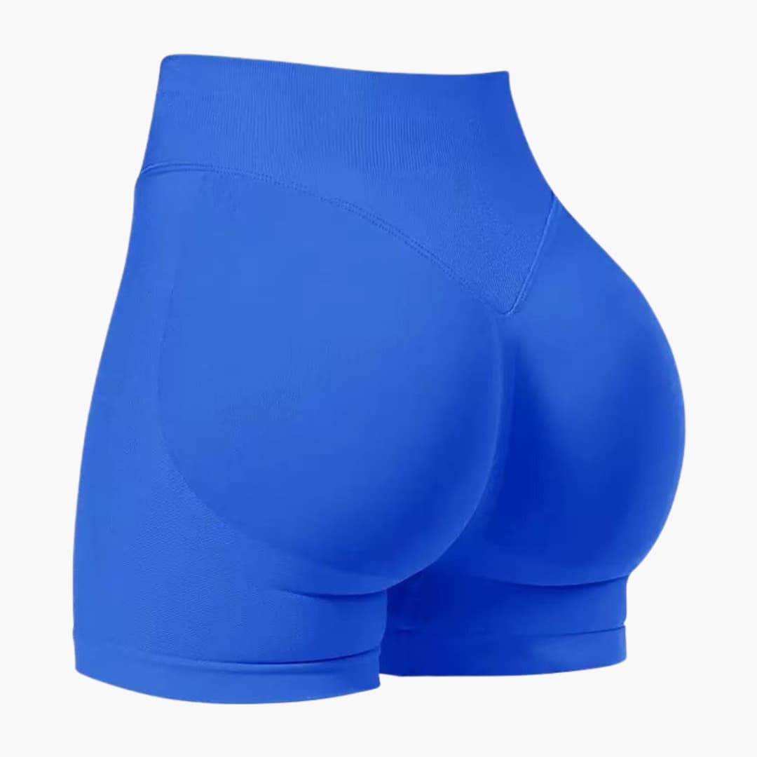 Short de desporto feminino de cintura alta com corte ajustado