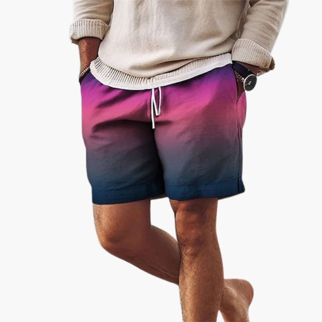 Short homme à cordon de serrage et motif dégradé