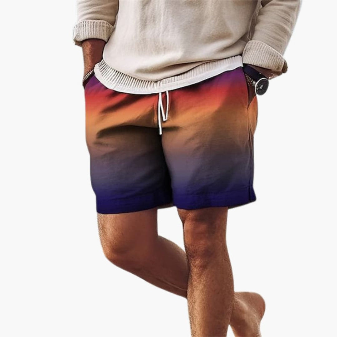 Short homme à cordon de serrage et motif dégradé