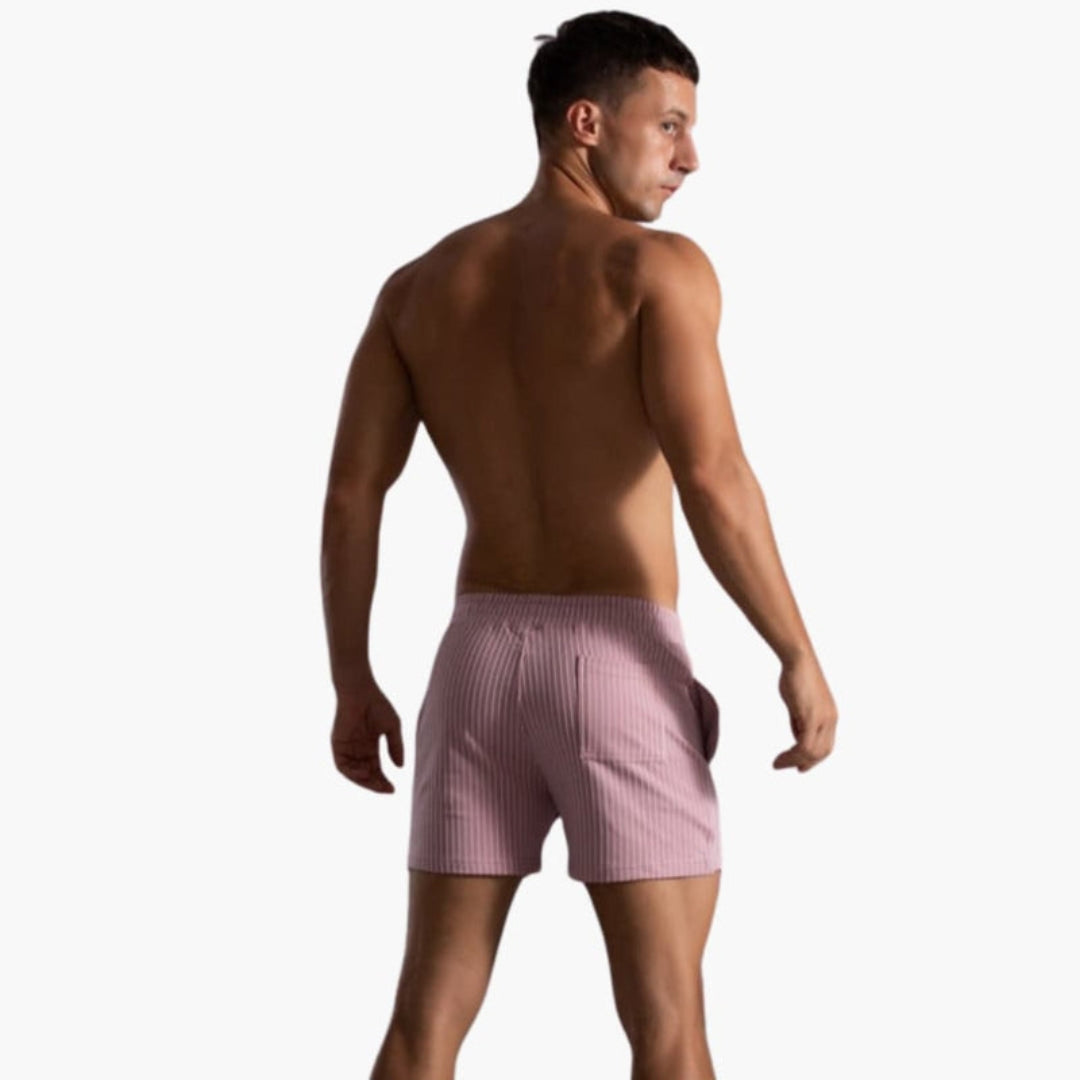 Short homme à cordon de serrage et motif rayé