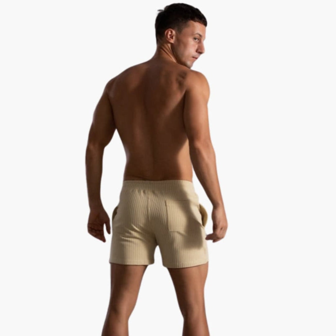 Short homme à cordon de serrage et motif rayé