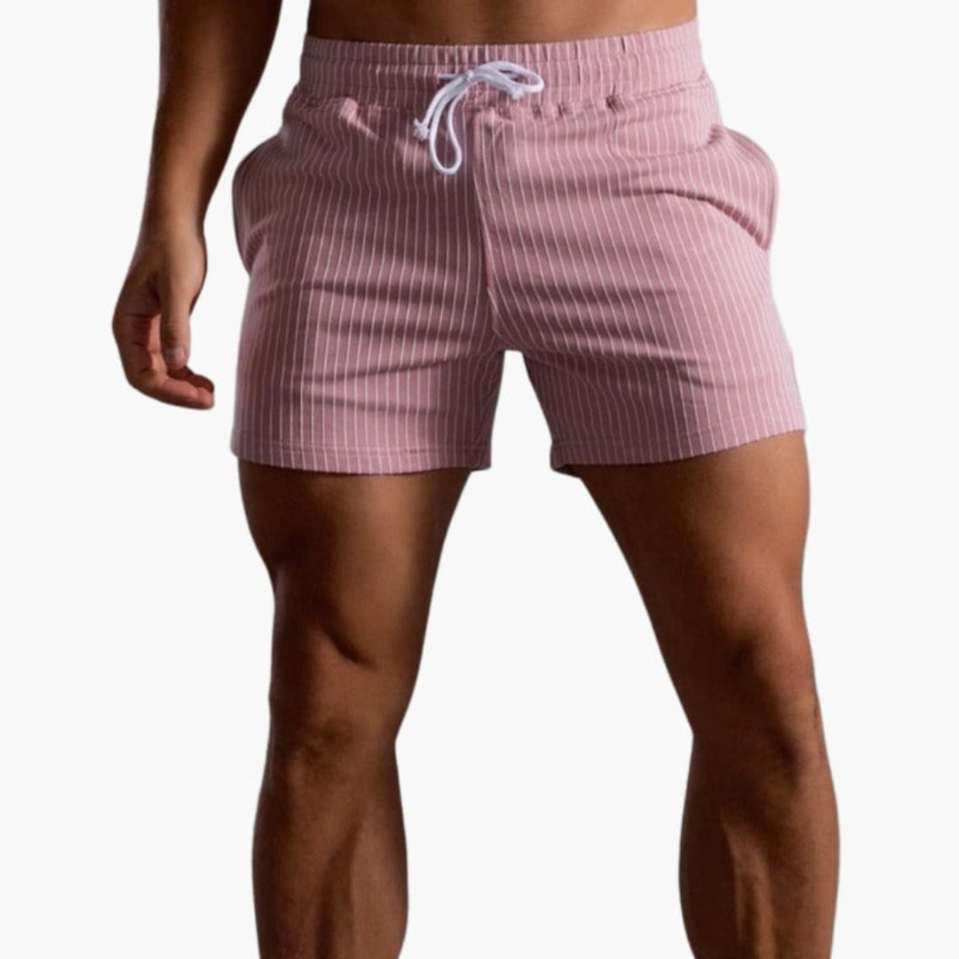 Short homme à cordon de serrage et motif rayé