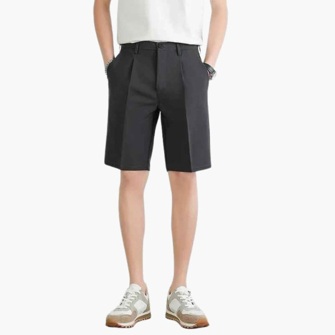 Short homme à plis avec fermeture zippée