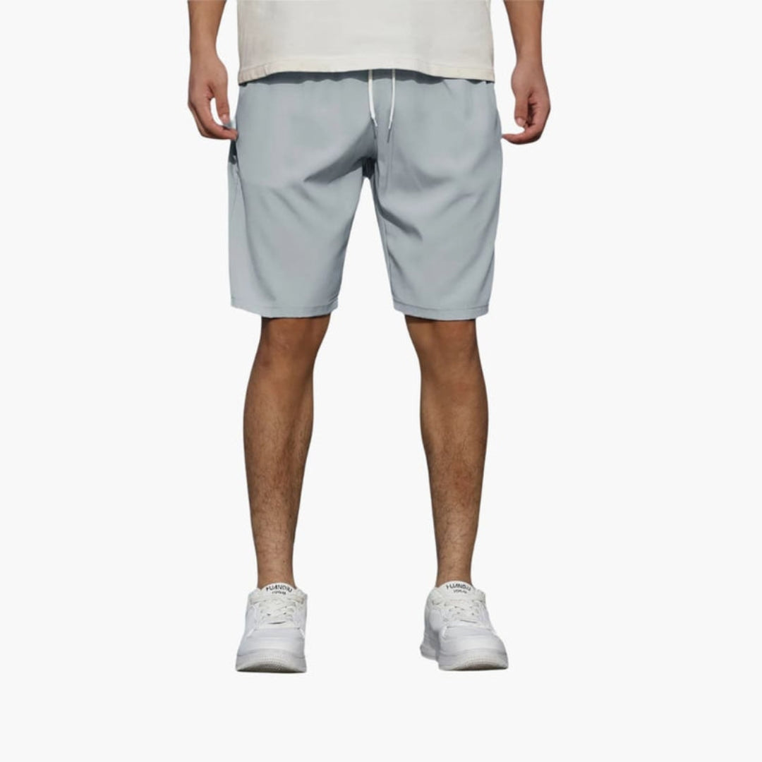 Kurze Herrenhose mit Kordelzug und einfarbiger Oberfläche
