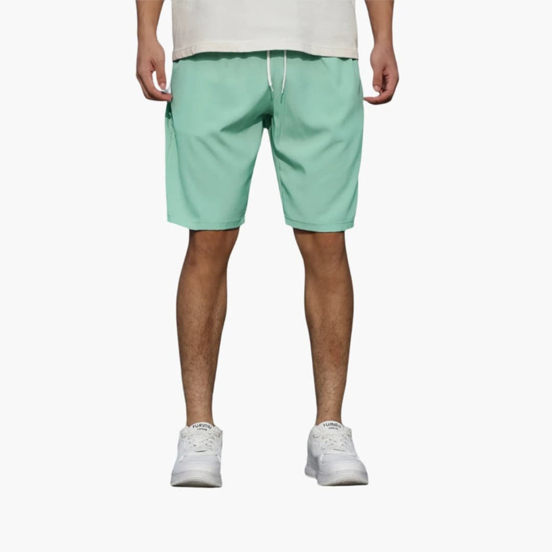 Kurze Herrenhose mit Kordelzug und einfarbiger Oberfläche