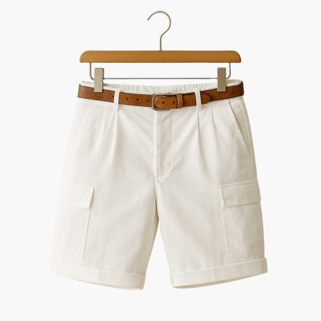 Short homme avec poches cargo et taille plissée
