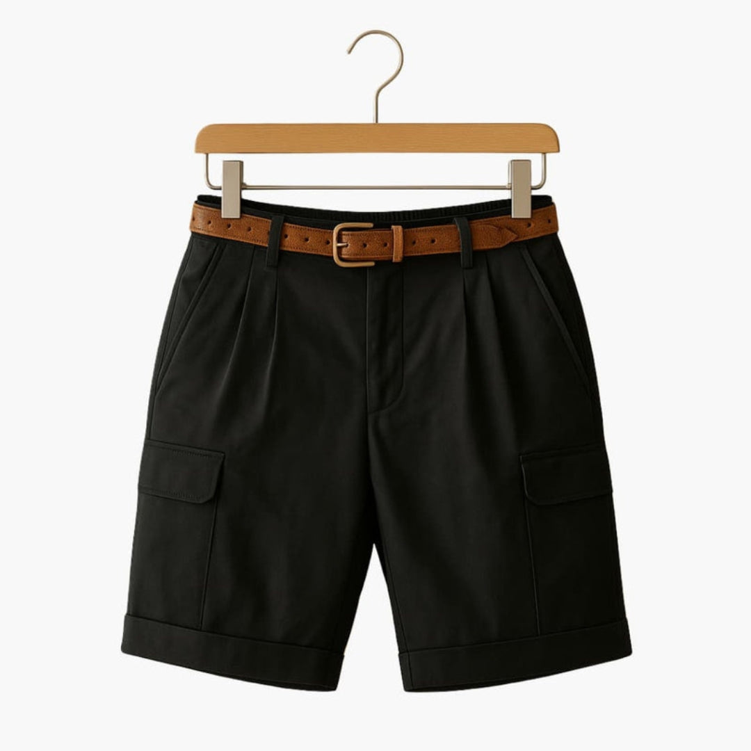 Short homme avec poches cargo et taille plissée