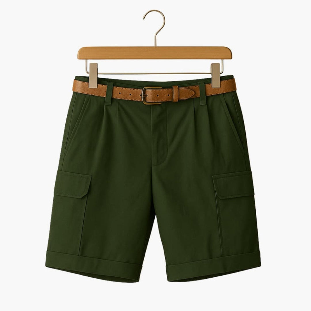 Short homme avec poches cargo et taille plissée