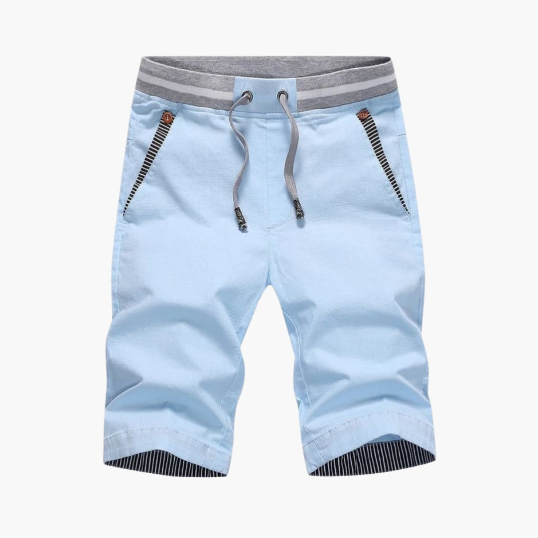 Short homme avec poches latérales et ourlet retroussé