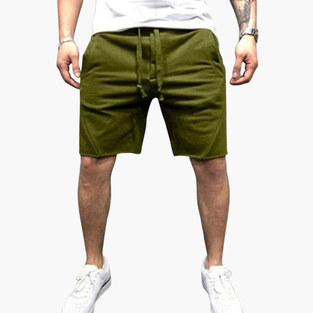 Short homme avec taille à cordon et coupe droite