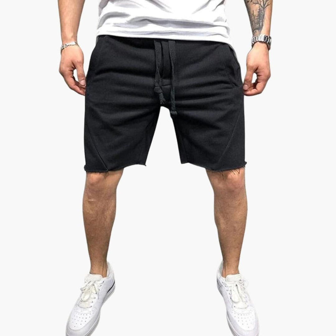 Short homme avec taille à cordon et coupe droite