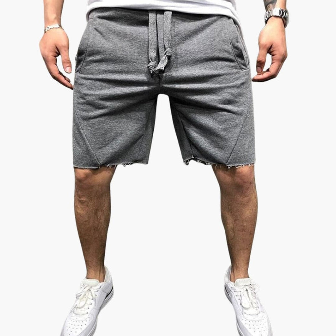 Short homme avec taille à cordon et coupe droite