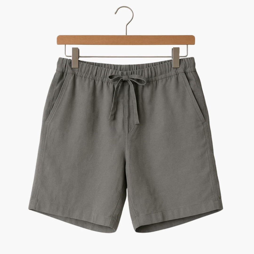 Short homme avec surface unie et taille à cordon