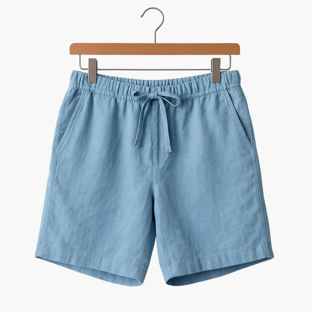 Short homme avec surface unie et taille à cordon
