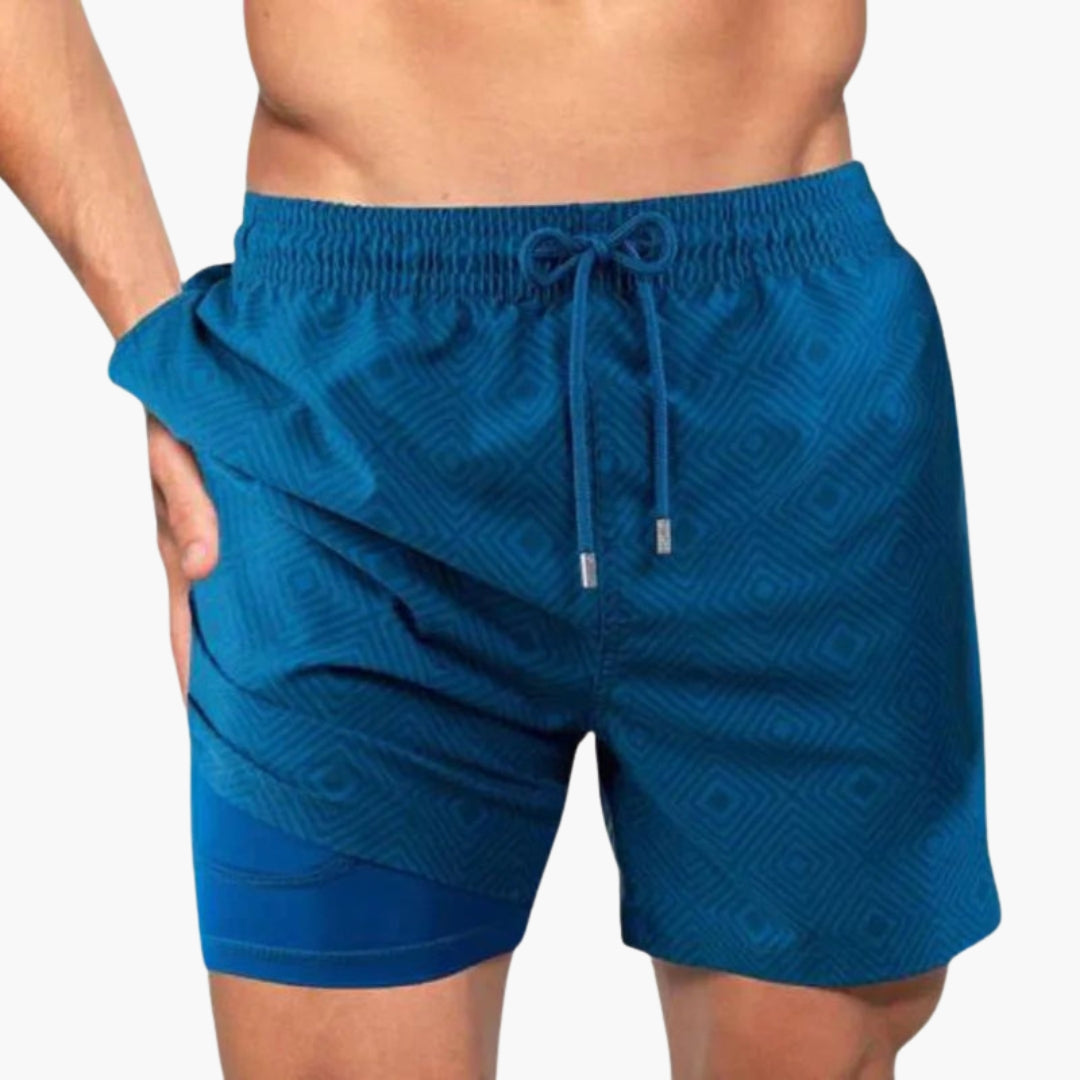 Costume da bagno corto da uomo con tasca per telefono