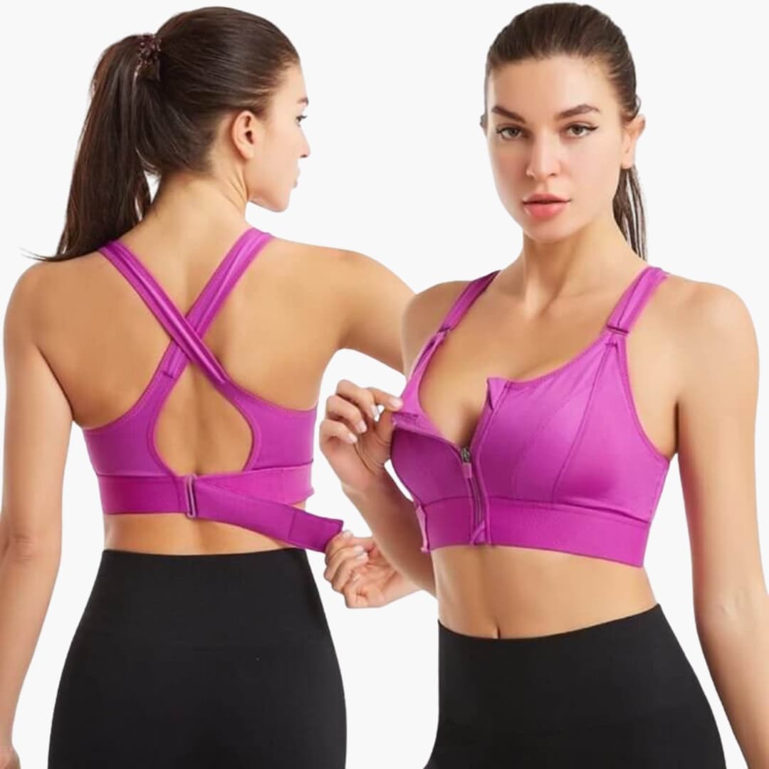 Reggiseno sportivo da donna con spalline e chiusura posteriore regolabili