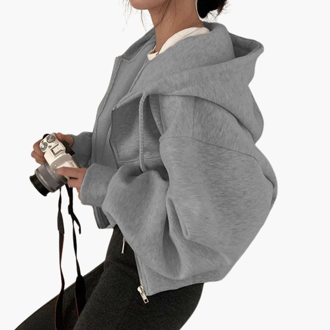 Kurzer Kapuzenpullover für Damen