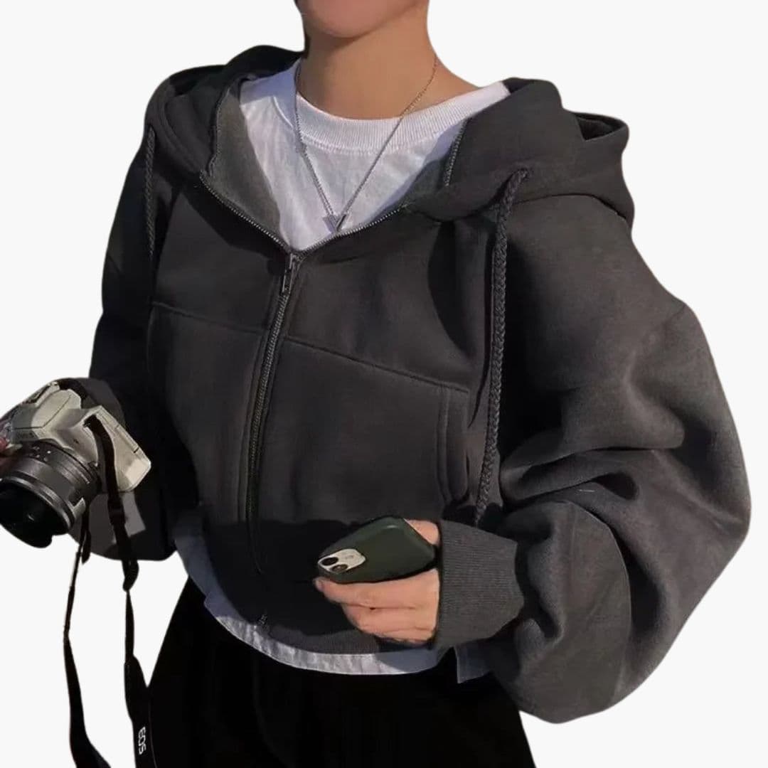 Kurzer Kapuzenpullover für Damen