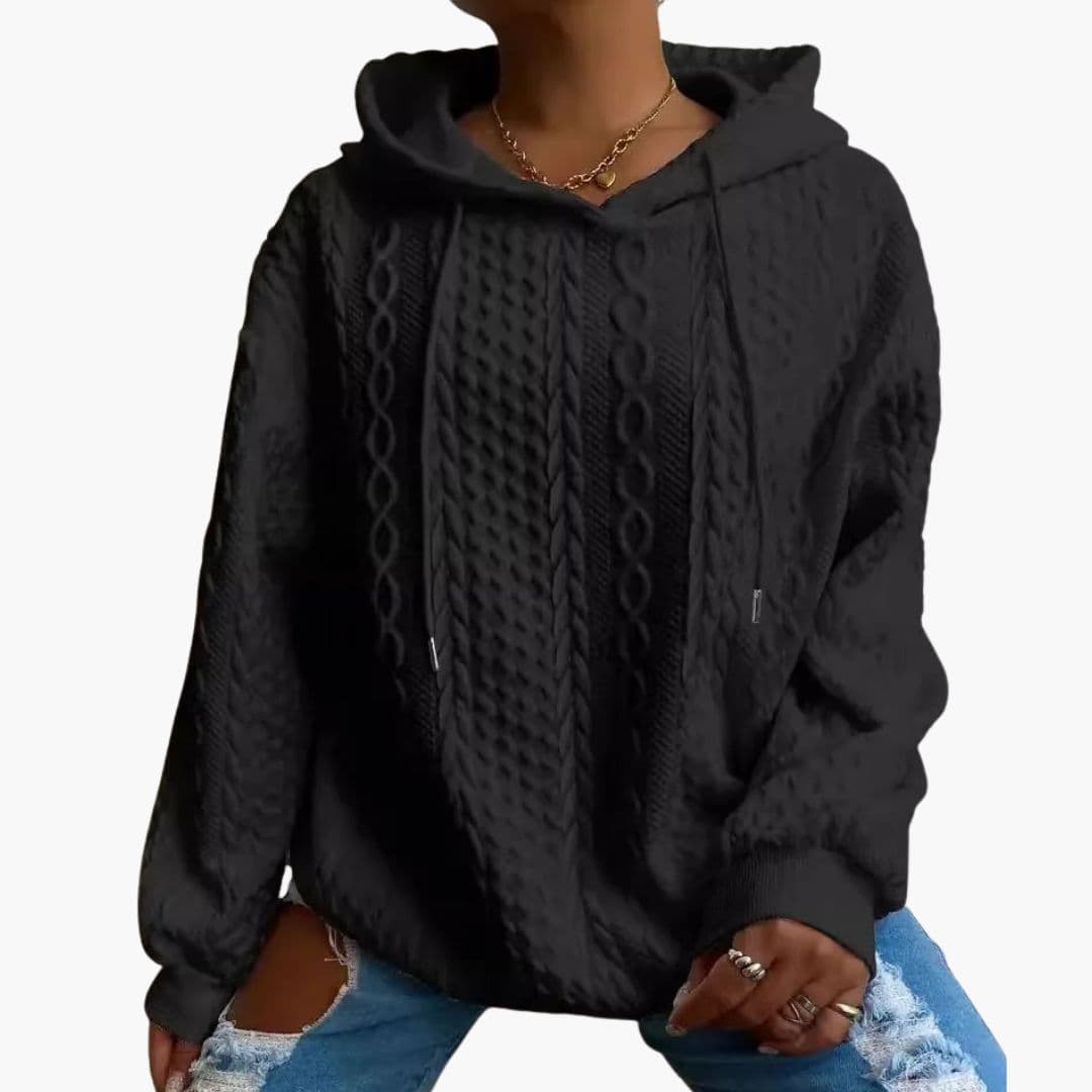 Sweat à capuche femme à texture torsadée